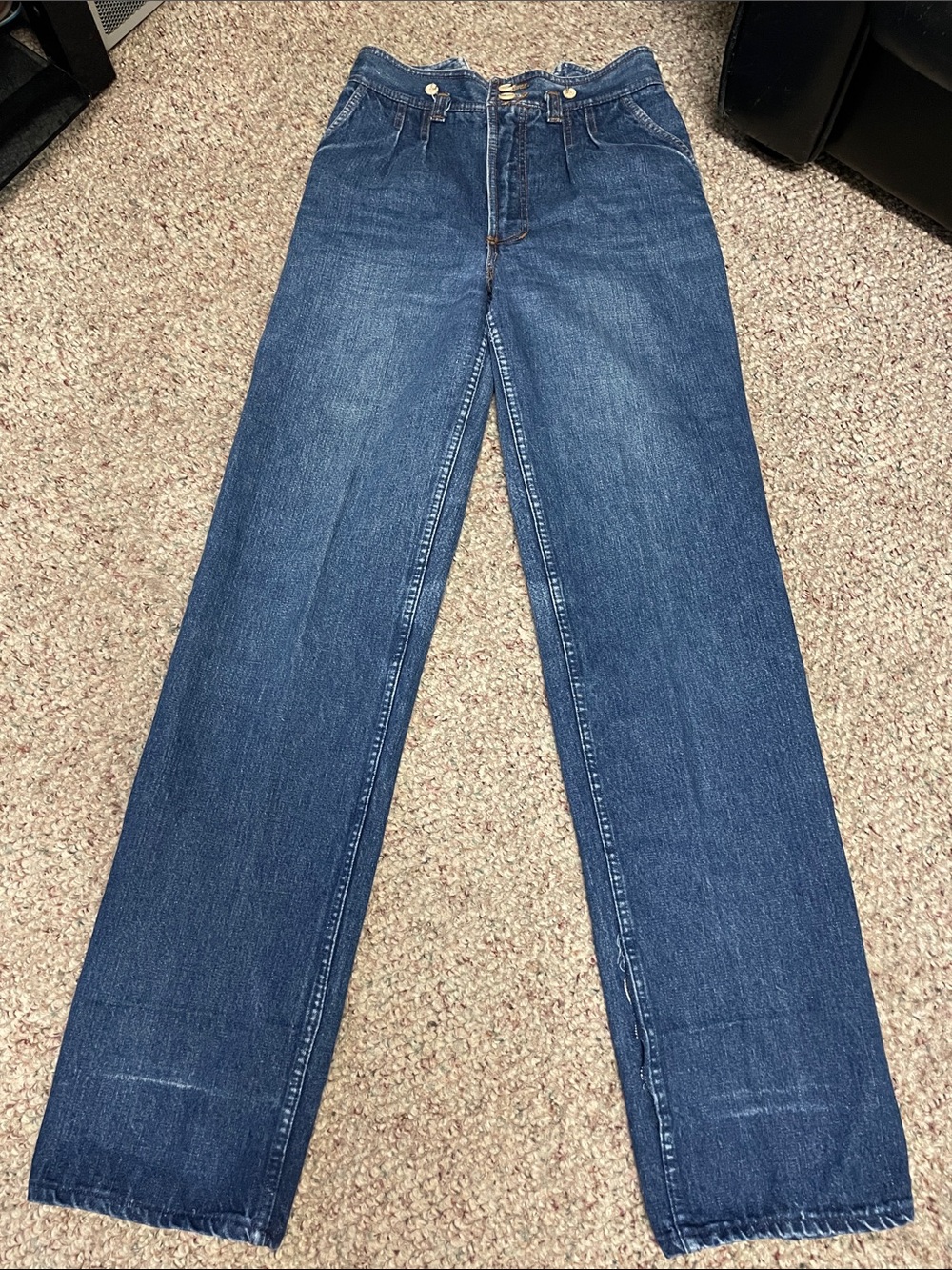 Vintage 80s pelican cove ultra high Classic Straight-Leg Dark Blue Jeans